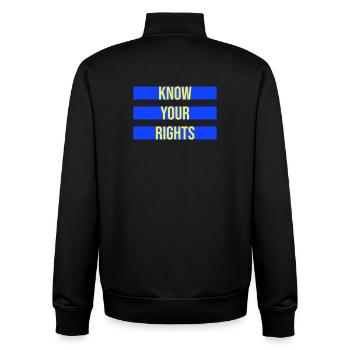 Know Your Rights Activism Justice Freedom - Unisex Organic Zip Sweatshirt by Stanley/Stella - black - Back - AI Model Male 185 light (185cm)