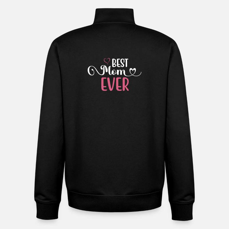 Meilleure maman de tous les temps - Sweat zippé unisexe en coton bio Stanley/Stella - noir
