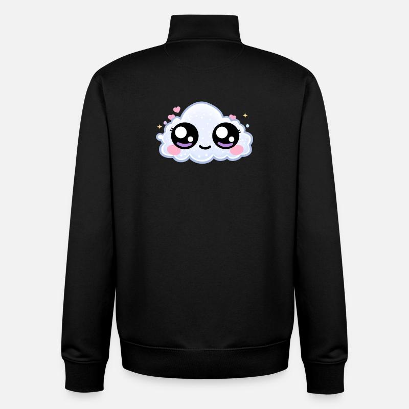 Cloud Eyes Kawaii – Soft Dreamy Eyes - Sweat zippé unisexe en coton bio Stanley/Stella - noir