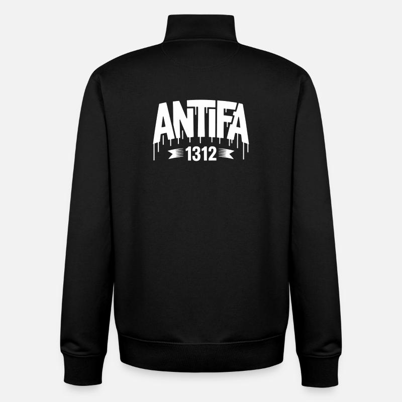 Antifa 1312 - Antifa Tee - Sweat zippé unisexe en coton bio Stanley/Stella - noir