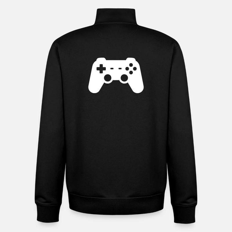 Icône de silhouette de manette - Sweat zippé unisexe en coton bio Stanley/Stella - noir