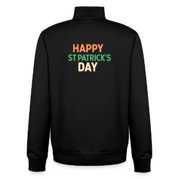Frohen St. Patrick's Day - Unisex Organic Zip Sweatshirt von Stanley/Stella - Schwarz - Hinten - AI Model Male 185 light (185cm)