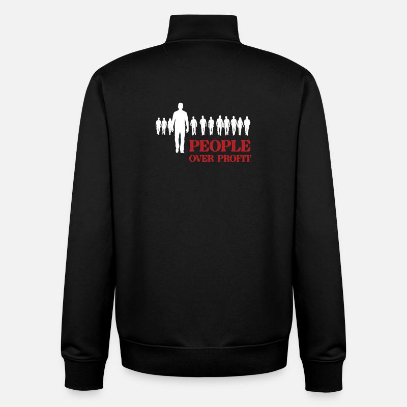 Les gens plutôt que le profit - Sweat zippé unisexe en coton bio Stanley/Stella - noir