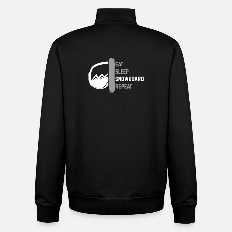 Snowboarder Manger Sleep Snowboard - Sweat zippé unisexe en coton bio Stanley/Stella - noir