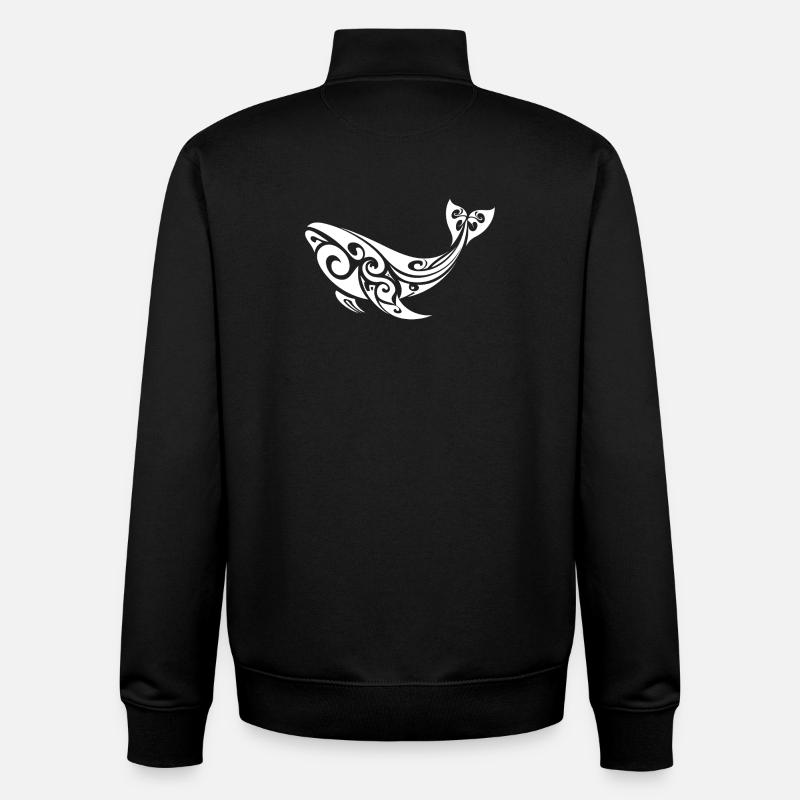 baleine - Sweat zippé unisexe en coton bio Stanley/Stella - noir