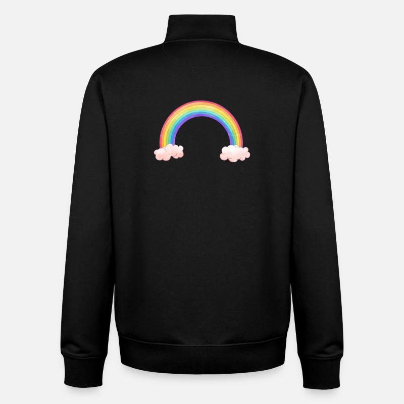 Rainbow bow with clouds - Unisex Organic Zip Sweatshirt by Stanley/Stella - black