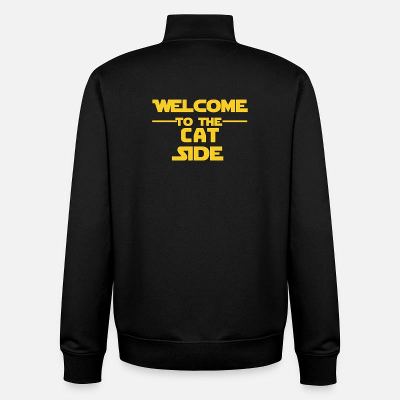 Willkommen auf der Katzenseite - Unisex Organic Zip Sweatshirt von Stanley/Stella - Schwarz