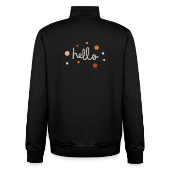 Bonjour mignonne Typographie minimaliste Design esthétique douce - Sweat zippé unisexe en coton bio Stanley/Stella - noir - Dos - AI Model Male 185 light (185cm)