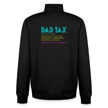 Papa-Steuer-Snack-Regel - Unisex Organic Zip Sweatshirt von Stanley/Stella - Schwarz - Hinten - AI Model Male 185 light (185cm)
