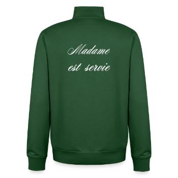 Madame Est Servie Humour Femme Blanc - Sweat zippé unisexe en coton bio Stanley/Stella - vert bouteille - Dos - AI Model Male 185 dark (185cm)
