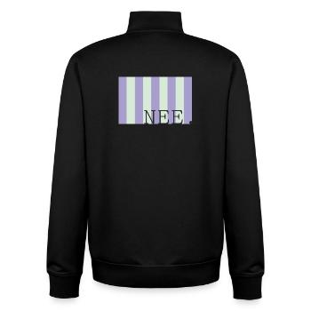 Nee Pastel Stripe Font - Unisex Organic Zip Sweatshirt by Stanley/Stella - black - Back - AI Model Male 185 light (185cm)