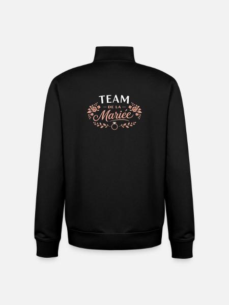 Team de la Mariée - Sweat zippé unisexe en coton bio Stanley/Stella - noir