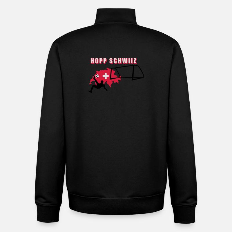 Hopp Schwiiz - Unisex Organic Zip Sweatshirt von Stanley/Stella - Schwarz