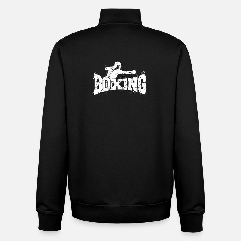 Boxe - Boxeur - Sweat zippé unisexe en coton bio Stanley/Stella - noir
