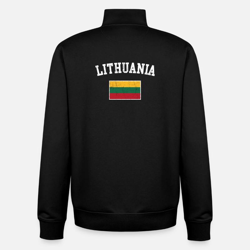 Litauische Flagge - Unisex Organic Zip Sweatshirt von Stanley/Stella - Schwarz