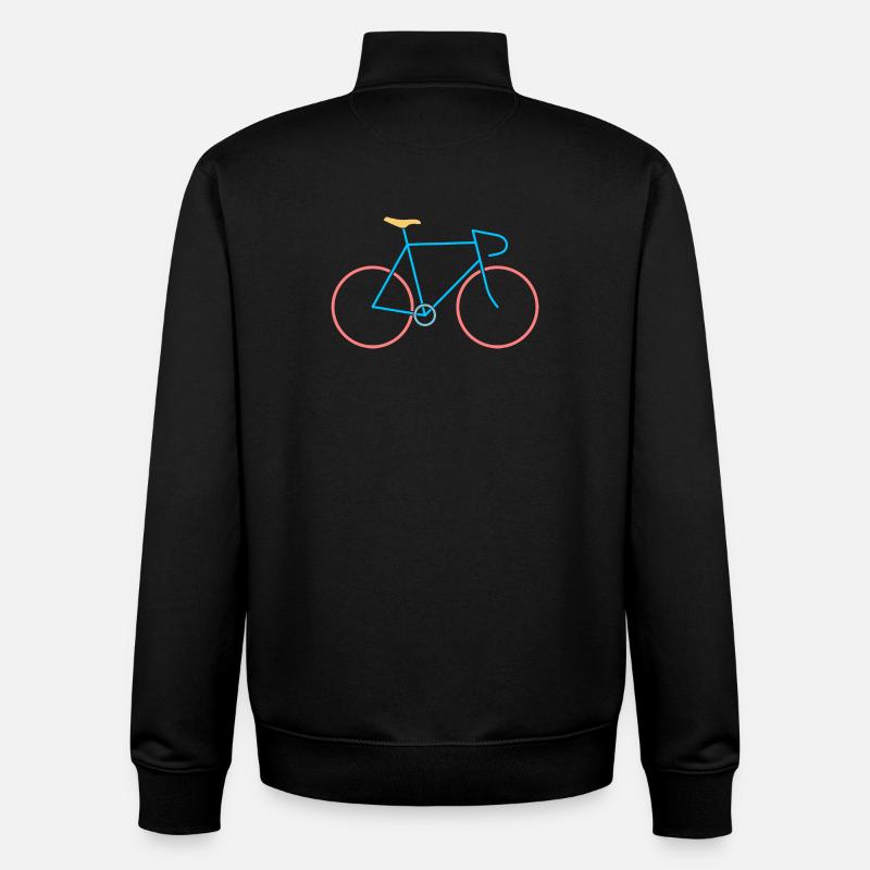 Vélo de course rouge bleu - Sweat zippé unisexe en coton bio Stanley/Stella - noir