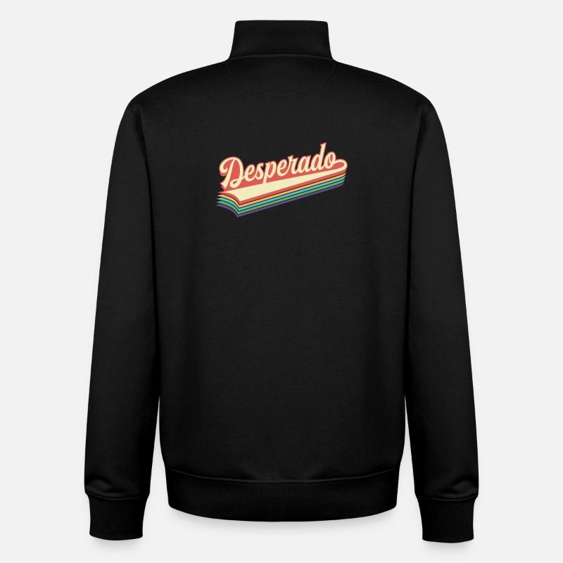 Texte rétro de Desperado - Sweat zippé unisexe en coton bio Stanley/Stella - noir