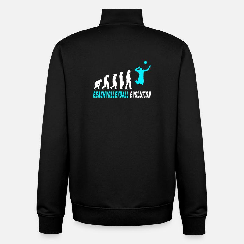 Beachvolleyball Evolution Design / Geschenkidee - Unisex Organic Zip Sweatshirt von Stanley/Stella - Schwarz