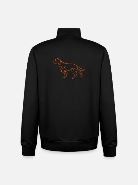 Setter above in orange - Unisex Organic Zip Sweatshirt by Stanley/Stella - black
