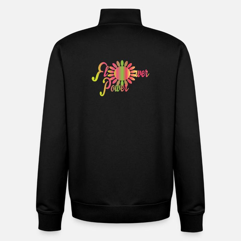 Blumen Power - Unisex Organic Zip Sweatshirt von Stanley/Stella - Schwarz