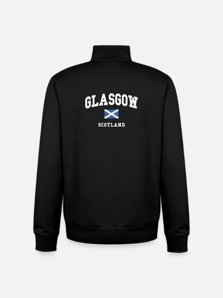 Glasgow Scotland Flag Graphic - Unisex Organic Zip Sweatshirt by Stanley/Stella - black