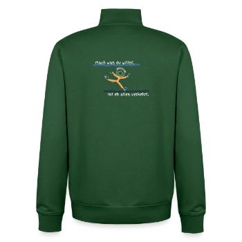 Mach was du willst, ist eh alles verkehrt - Unisex Organic Zip Sweatshirt von Stanley/Stella - Flaschengrün - Hinten - AI Model Male 185 dark (185cm)