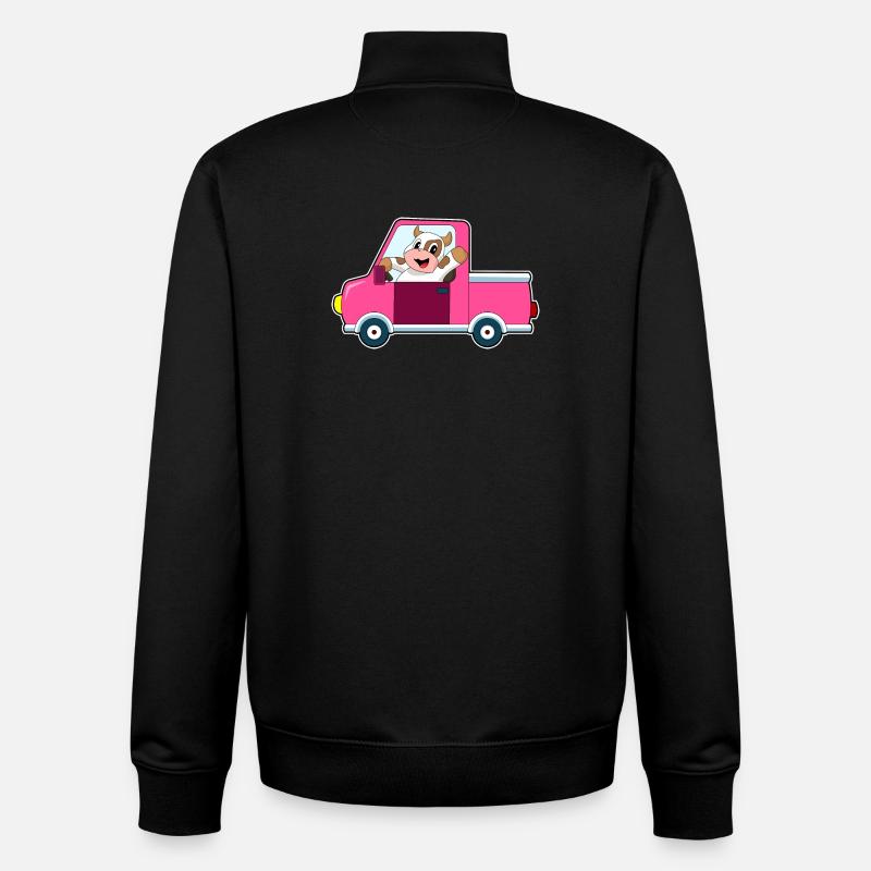 Voiture de vache - Sweat zippé unisexe en coton bio Stanley/Stella - noir