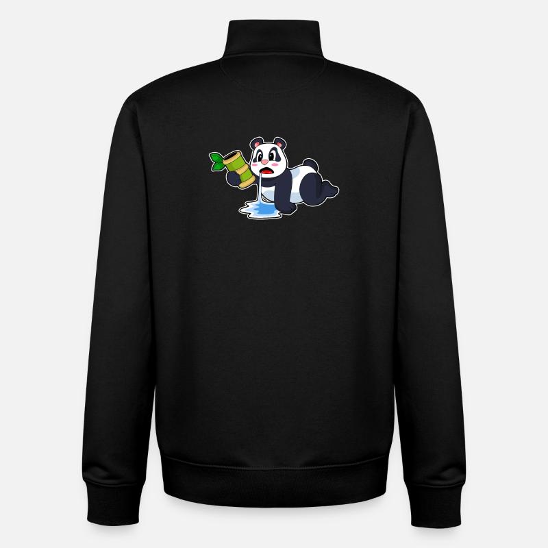 Panda Bambus - Unisex Organic Zip Sweatshirt von Stanley/Stella - Schwarz