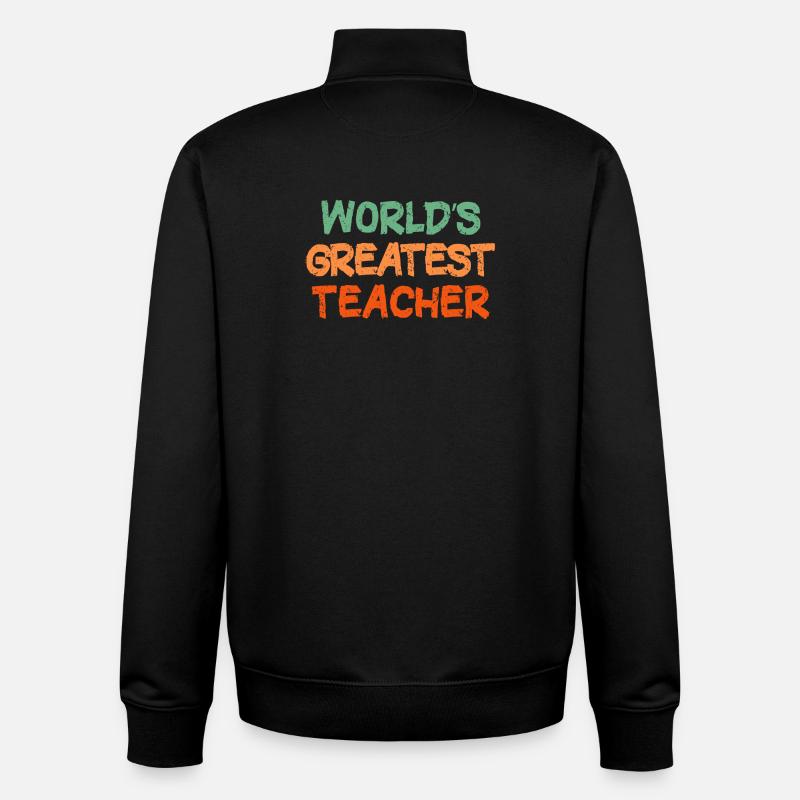 Farbenfrohe handgeschriebene Lehrer-Hommage - Unisex Organic Zip Sweatshirt von Stanley/Stella - Schwarz