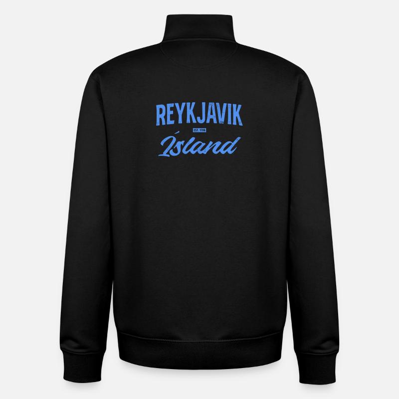 Lettrage de l’île de Reykjavik - Sweat zippé unisexe en coton bio Stanley/Stella - noir