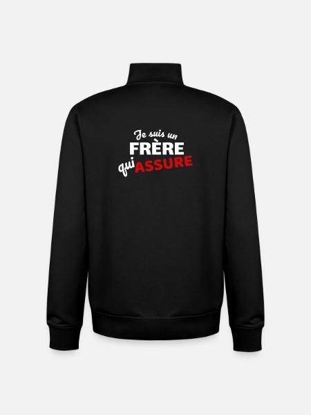 I'm a brother who makes sure - Unisex Organic Zip Sweatshirt by Stanley/Stella - black