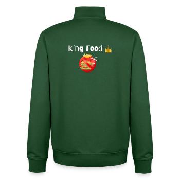 Quing Food - Unisex Organic Zip Sweatshirt by Stanley/Stella - bottle green - Back - AI Model Male 185 dark (185cm)
