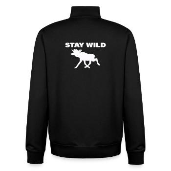 RESTEZ SAUVAGE - Sweat zippé unisexe en coton bio Stanley/Stella - noir - Dos - AI Model Male 185 light (185cm)