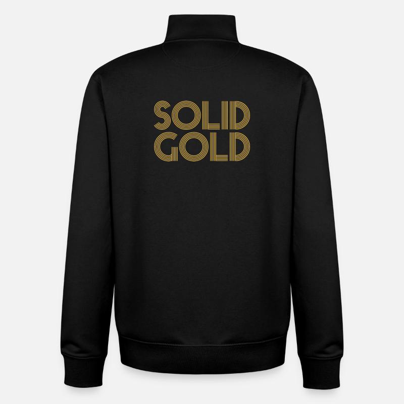 SOLID GOLD - Unisex Organic Zip Sweatshirt by Stanley/Stella - black