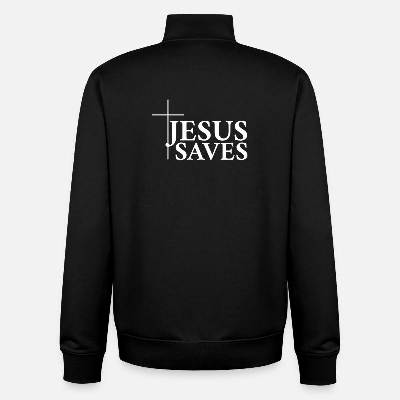 Jesus Rettet - Unisex Organic Zip Sweatshirt von Stanley/Stella - Schwarz