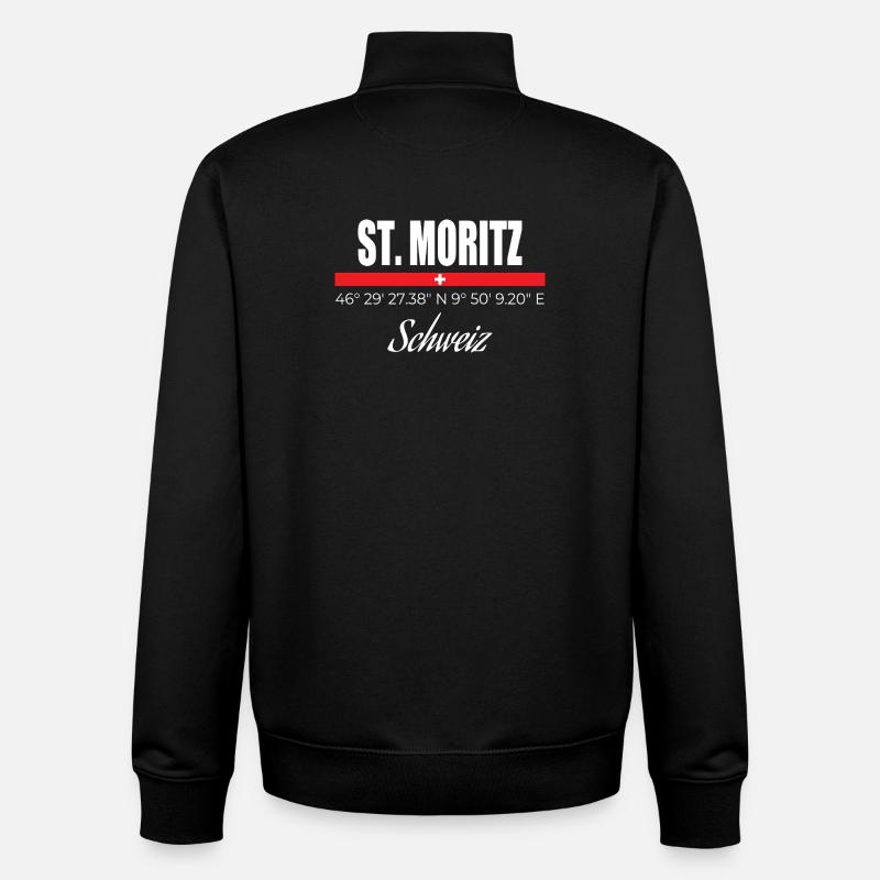 Saint-Moritz - Sweat zippé unisexe en coton bio Stanley/Stella - noir