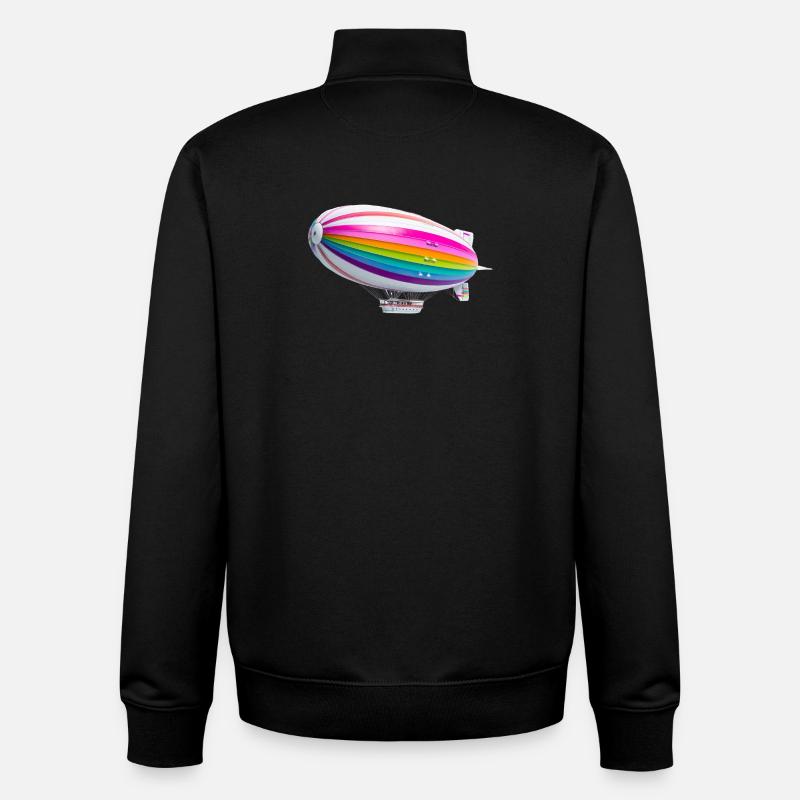 Regenbogen Zeppelin Druck - Unisex Organic Zip Sweatshirt von Stanley/Stella - Schwarz
