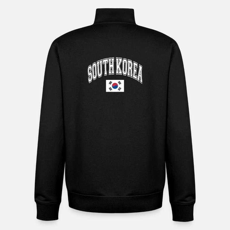 Corée du Sud - Sweat zippé unisexe en coton bio Stanley/Stella - noir