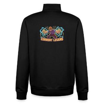 Kraftheld Electrician Current Legend - Unisex Organic Zip Sweatshirt by Stanley/Stella - black - Back - AI Model Male 185 light (185cm)