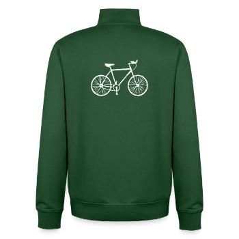 Fahhrad weiß Geschenk Radfahrer - Unisex Organic Zip Sweatshirt von Stanley/Stella - Flaschengrün - Hinten - AI Model Male 185 dark (185cm)