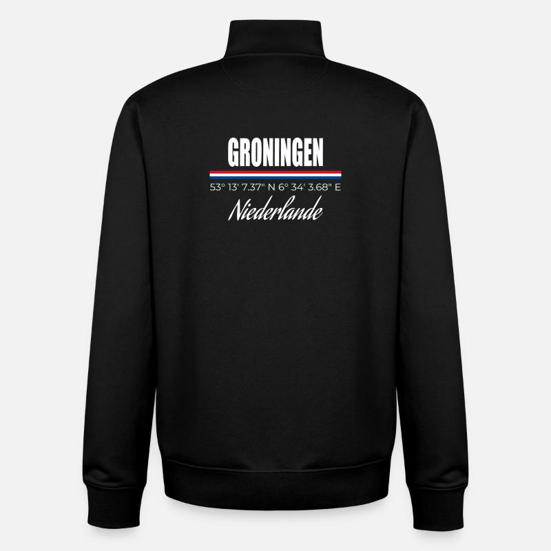 Groningue - Sweat zippé unisexe en coton bio Stanley/Stella - noir