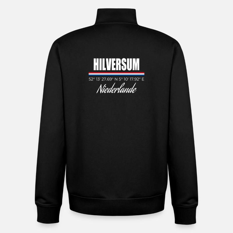 Hilversum - Sweat zippé unisexe en coton bio Stanley/Stella - noir
