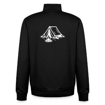 Tent Campfire - Unisex Organic Zip Sweatshirt by Stanley/Stella - black - Back - AI Model Male 185 light (185cm)