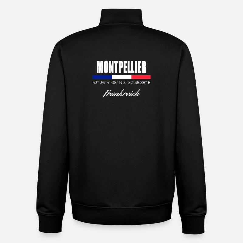 Montpellier - Sweat zippé unisexe en coton bio Stanley/Stella - noir
