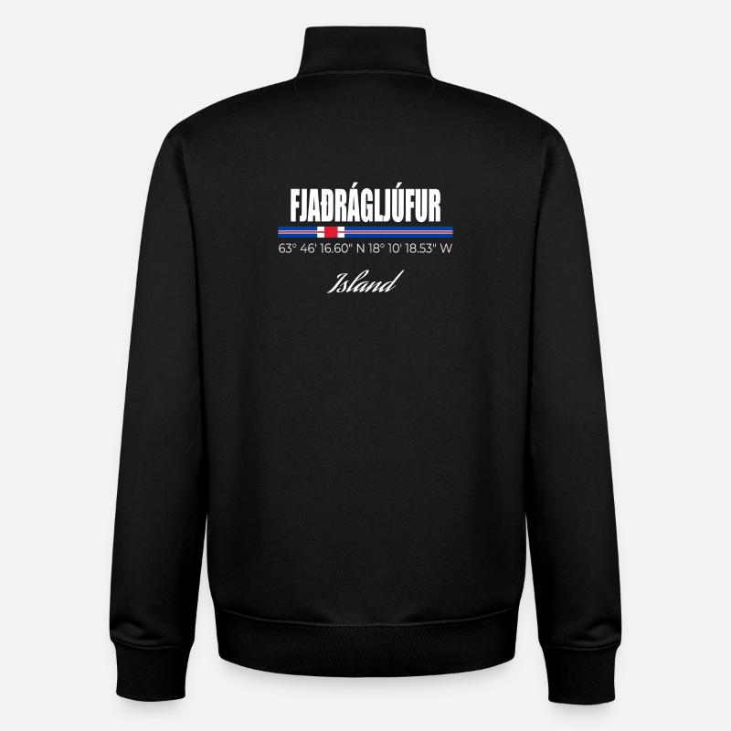 Fjaðrárgljúfur - Unisex Organic Zip Sweatshirt by Stanley/Stella - black