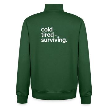 froid fatigué survivre à l’hiver disant pour - Sweat zippé unisexe en coton bio Stanley/Stella - vert bouteille - Dos - AI Model Male 185 dark (185cm)
