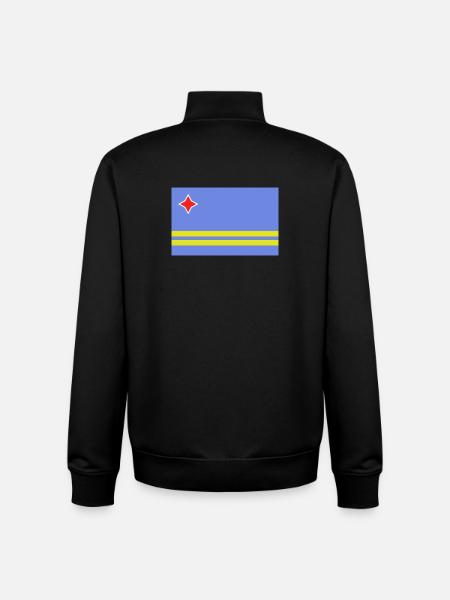 Drapeau d’Aruba - Sweat zippé unisexe en coton bio Stanley/Stella - noir