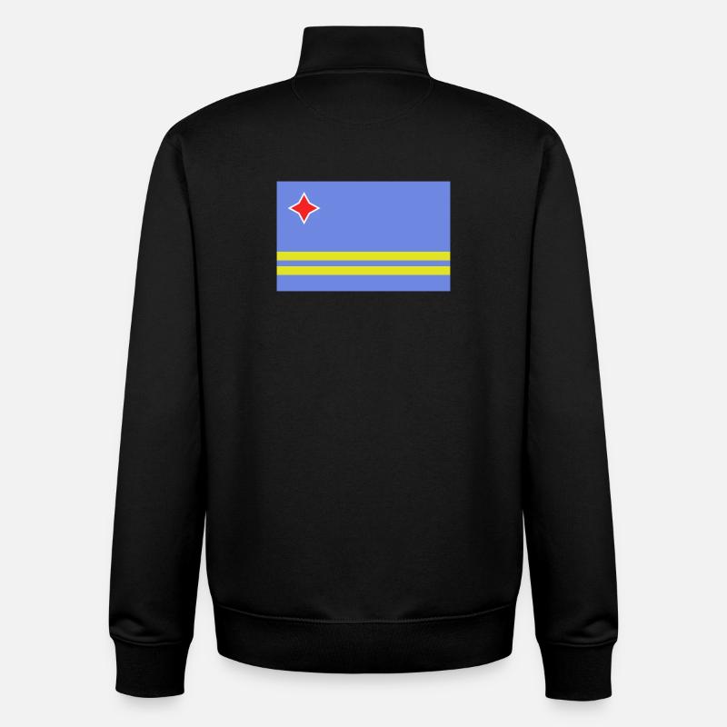 Drapeau d’Aruba - Sweat zippé unisexe en coton bio Stanley/Stella - noir