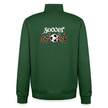 Women's Leopard Soccer MOM Shirt - Unisex Organic Zip Sweatshirt by Stanley/Stella - bottle green - Back - AI Model Male 185 dark (185cm)