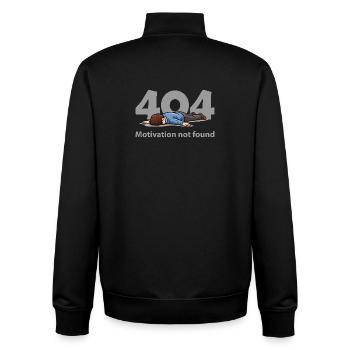 Motivation Not Found – Error 404 - Unisex Organic Zip Sweatshirt by Stanley/Stella - black - Back - AI Model Male 185 light (185cm)